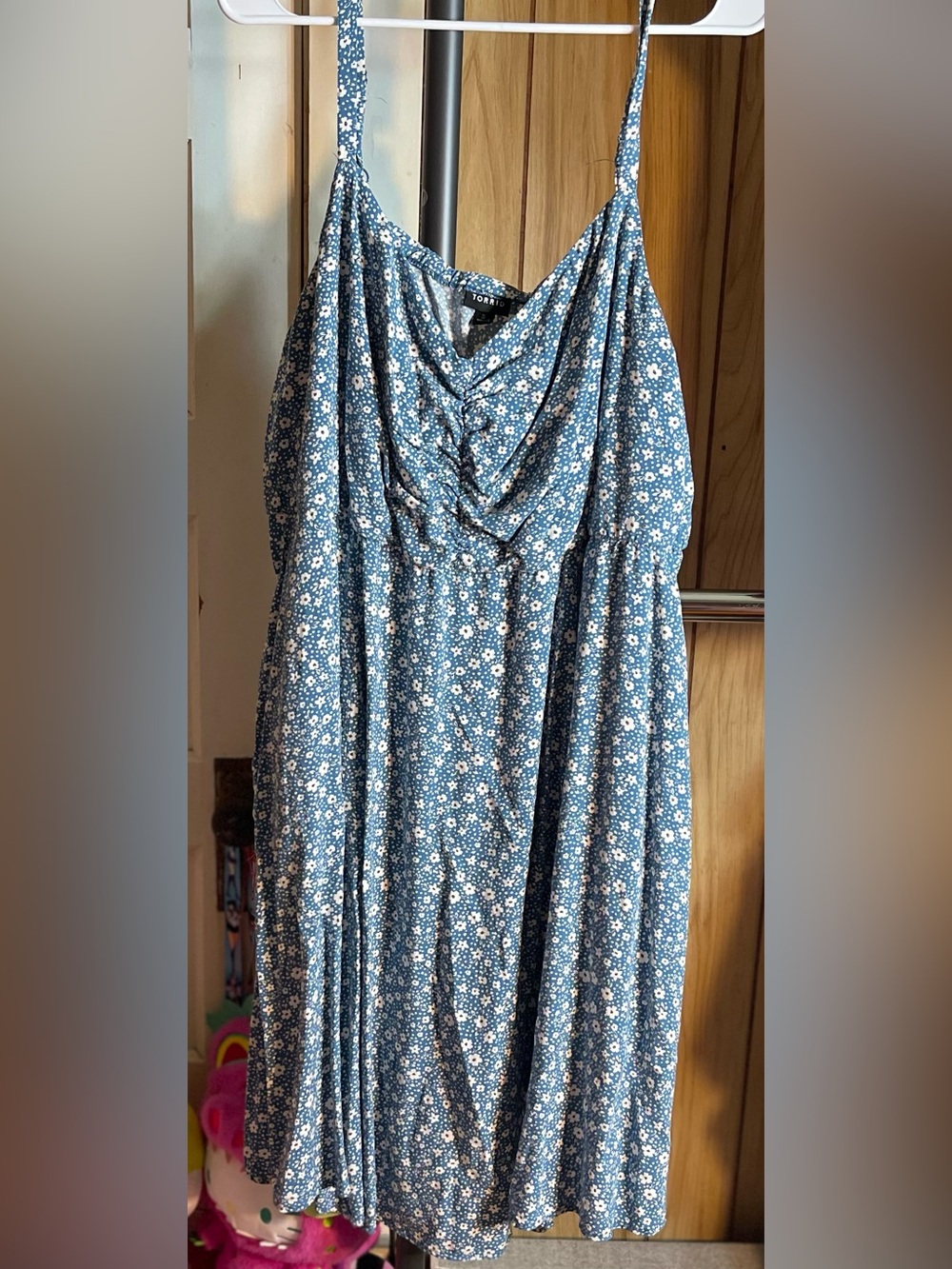 torrid Blue Floral Cowl Neck Mini Dress